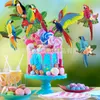 Set Decorazione per feste di carta sospesa 6 pezzi vividi pappagalli per la spiaggia hawaiano piscina luau tropical estate per bambini di compleanno tende