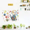 Wall Stickers Multi-colored Flower Teapot Sticker Art Living Room Bedroom Glass Window Decoration Home Decor Gift High Quality