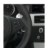 Capa de volante de carro de camurça preta DIY para BMW E60 E63 E64 Cabrio M6 2005 2006 2007 2008 2009 2010 Acessórios Parts284a