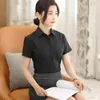 Women's Blouses Summer Women Blouse Shirt Short Sleeve White Black Dress Shirts Office Lady Work Wear Female Blusas Camisa Mujer XL XXL