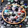 Charms With Hole Natural Crystal Stone Water Drop Shape Pendant Amethyst Rose Quartz Obsidian For Necklace Jewelry Acc Making Delive Dhtq1