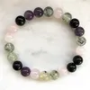 MG0872 8MM A Grade Noir Tourmaline Prehnite Bracelet Femme Quartz Rose Energy Power Bracelet Cadeau pour la Fête des Mères243B