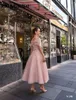 Party Dresses 2023 Wedding Guest Bridesmaid Robes Off the Shoudler Pink Backless Sexy A Line Prom Vestidos Con Tul Daily Ritual