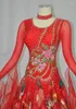 Stage Wear Red Ballroom Competition Dance Dresses Women Long Sleeve Standard Skirt Adult Custom Made Waltz Dancing Dress