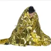 Outdoor Water Proof Emergency Survival Rescue Blanket Foil Thermal Space First Aid Sliver Rescue Curtain gold silver color army pads