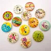 50PC Vintage bois horloge couture accessoires boutons 2 trous couture Scrapbooking artisanat accessoires pour vêtements sacs 40SP182512