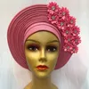 Tkanina i szycie maska ​​femme gele headtie już wyprodukowała nigeryjskie turbany dla kobiet afrykańska głowa czapka mody High Quality1set 230721