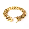 Gold Filled Mannen Miami Cubaanse Ketting Armband Dubbele Veiligheidssluitingen Hip Hop Roestvrij Staal Hoge Gepolijst Curb Link Sieraden 10 12 14 1244L