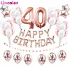 Gravestones 40th Happy Birthday Balloons Number 40 Years Old Birthday Party Decorations Adult Forty Man Woman Anniversary Rose Gold Black