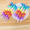 Ship 50pcs 7 Colors New Cute Colorful School Student Crayon Pencil Face Expression crayon pen Tomatoes on a Stick Crayon Chri253e