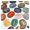 Stone Inspirational Lettered Hope Dream Healing Irregar Thumb Worry Natural Crystal Reiki Treatment Minerals Mas Craft Ornaments Dro Dht8U