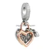 Charms Wysoka jakość 925 Sterling Sier Key Lock Charm Pendant do oryginalnej bransoletki Pandora Naszyjnik damski Modna biżuteria DH46H