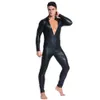 Mann Leder Latex Catsuit Teddy Body Schwarz Glänzend Erotische Dessous Bodys Zentai Body Wear Einteiliger Overall S1012283m