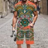 Hommes survêtements T-shirt Shorts ensemble 2023 rétro classique été drôle rue plage mode O cou tenue survêtement à manches courtes décontracté