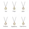 2023 New s925 Gold colour 12 Constellation Pendant Necklace for Women Jewelry Designer DIY Fit Pandora Necklace Collar Chain Holiday Gift