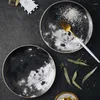 Tabaklar Yemek Tabağı Seti Seramik Mutfak Terimleri Yemekleri Pirinç Salata Erişte Kase ile Çorba Kaşığı Cook