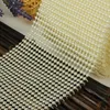 10yard 24row Half Round Pearl Beads Bendable Mesh Wrap Roll Chain Trim For Sewing Apperal Bag Shoes Cap Decoration265H