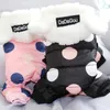 Roupas de inverno para cães com capuz casaco com bolinhas grandes casaco de algodão engrossar roupas quentes de inverno para cães pequenos cachorrinho suéter cães animais de estimação 2011262215