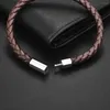 Link Bracelets Fashion Simple Leather Braided Classic Bracelet For Men Retro Handmade Party Camping Punk Charm Jewelry Gift