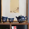 Tłoczenie 200 ml pałacu ceramiczne czajniki Ręcznie malowane kwiaty i ptaki herbatę podróż Travel Filtr Portable Kettle domowy zestaw napojów herbaty