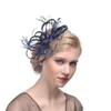 Headpieces 85LB Wedding Bridal Fascinator Hat Ruffles Flower Feather Tea Party Women Girls Hair Clip Glitter Rhinestone Vintage Ba326Z