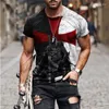 Herren T-Shirts Unisex T-Shirt Pferd Templer Kreuz Grafikdrucke 3D-Druck Outdoor Straße Kurzarm Bekleidung Vintage Sport Designer