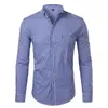 Chemises décontractées pour hommes Robe en coton à carreaux pour hommes Slim Fit à manches longues boutonnées 2023 Mode Hommes Travail Marque d'affaires Chemise Chemise Homme 230721