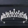 Hair Clips Baroque Crystal Pearl Crown Tiara For Children Girl Women Bride Accessories Jewelry Princess Birthday Prom Headband Diadem