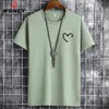 JFUNCY T-shirt da uomo in cotone oversize da uomo estivo T-shirt casual da uomo T-shirt semplice con stampa cuore d'amore O-Collo manica corta da uomo Top