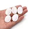 Charms 1st Natural Mother of Pearl Shell Pendant Oval Sculpture Fashion Halsband Kvinnesmycken som gör DIY 22x35mm