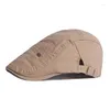 Bérets homme béret printemps été coton casquette Vintage avant femme britannique Gatsby peintre chapeau pilote Ivy Gorro Hombre Boina