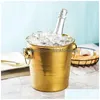 Ice Buckets And Coolers Gold Golden Thick Tiger Head Stainless Steel Bucket Champagne Chilled Wine Beer Red Cube Bar Ktv Two Handles Dhr7Q