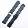 Soft cowhide rubber watch strap replacement engbao Yubo 42 fusion 23 * 18mm with steel plate inside