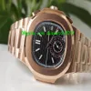 6 Color Top Mens Rose Gold Watches 5980 1R Automatisk mekanisk lyxfoldband Rem DIAL Högkvalitativ Sapphire Men Sport Watch2300