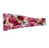 Mode Rose Floral Print Cotton Flower pannband Yoga Gym Träning Svett Band Hårband Girls Leisure Headdress Kvinnor Hårtillbehör