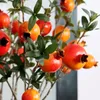 Fiori decorativi 88CM Piante artificiali Ramo di melograno con 6 frutti Composizione floreale per soggiorno Tavolo da pranzo Mobile TV