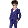 Pojkens formella slitage mode pojkar casual kostym mode barnkläder långärmad pojke kostymer för bröllop226e