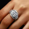 Fast Vintage Diamond Three stone diamond wedding ring Women Wedding Anniversary Day Gift High quality Never Fade273S