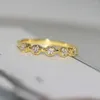 Trouwringen Sieraden Koreaanse Editie Mode Eenvoudige Vergulde Micro Set Zirkoon Verlovingsvinger Ring Voor Vrouwen Meisjes