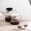 Verktyg 500/800 ml Häll över kaffeserver vertikala ränder glas kaffekanna värmebeständig dropp kaffe dela potten barista vattenkokare tekanna