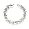 Link Bracelets Factory Outlet cyrkon Inkrustowany Plum Bransoletka Platinum Plated Luksusowa biżuteria dla kobiet