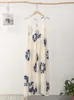 Basic Casual Dresses Printed Beach Women Dress Sexy Backless Sleeveless Reched Female Vacation 2023 Summer Bandage V neck Elegant Lady Robe 230721