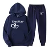 2023Men's Hoodies 2023 Men And Women Couple Set Lover Forever Together Originality Fashion Printed Hooded Suits Hoodie Pants Streetwear 4XL