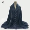 Scarves High Quality Tr Cotton Solid Color Two-End Fringe Scarf Selling Product Large Size Pearl Women's Bag Headscarf Wholesale