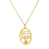 Carino Iced Out Cubic Zirconia Minimalista Mamma Lettera Collana Per donna Pieno di diamanti Numeri Collare a fiore Festa della mamma Color oro Catena con ciondolo Gioielli Collari Per donna