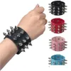 Bangle Vintage Leather Armband Three Row Cuspidal Spikes Rivet Stud Wide Cuff Pu Punk Gothic Rock Uni Men smycken 13 Drop Delivery Dhkly