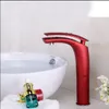 Grifos de lavabo Mezclador HotCold Oro/Negro/Rojo Grifo de lavabo de baño Latón Dorado/Chorme/Blanco/Rojo/Grifo negro Grifo de lavabo de grúa