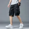 Shorts pour hommes 2023 hommes tendance Cargo poche été mode décontracté droit mâle Ropa Hombre noir gris vert