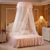 1 2-1 8 m Bed Klamboe Hung Dome Prinses Opknoping Ronde Kant Luifel Netting Comfy Student voor Crib Twin12485