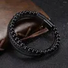 Strand Natural Tiger's Eye Stone Bracelet Beaded Men's Hand Woven Agate Regalos para novios